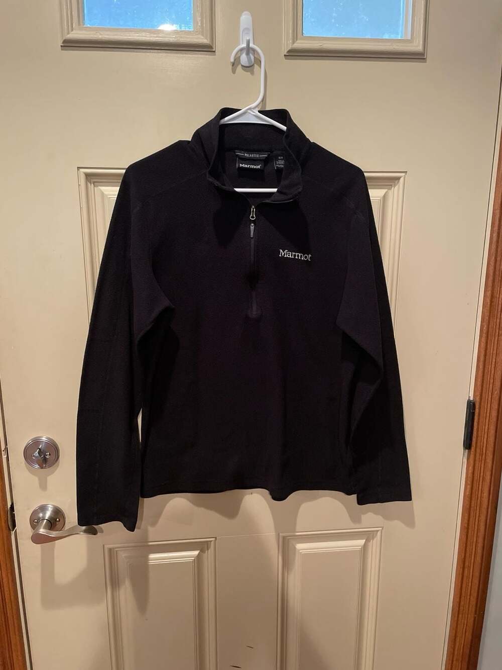 Marmot Polartec 1/4 Zip Fleece Pullover Jacket Black Size Medium Unisex. Preowne